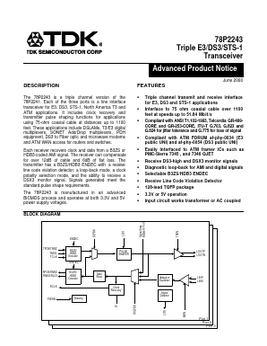 78P2243 Datasheet PDF TDK Corporation