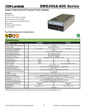 SWS300A Datasheet PDF TDK Corporation