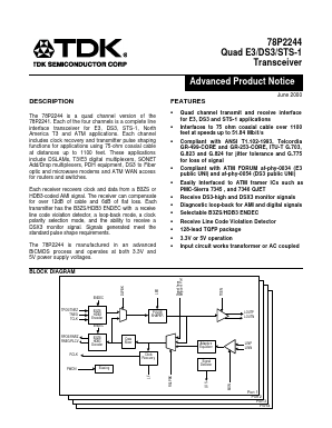 78P2244 Datasheet PDF TDK Corporation
