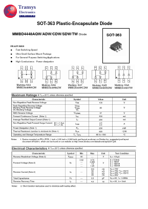 MMBD4448TW Datasheet PDF Transys Electronics Limited
