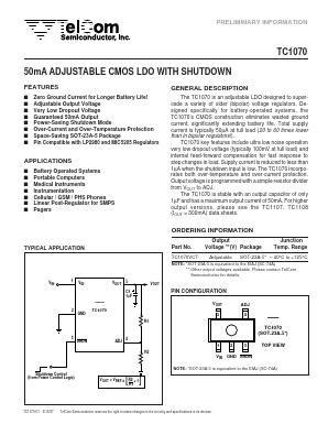 TC1070 Datasheet PDF TelCom Semiconductor, Inc