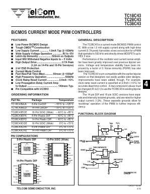 TC38C43 Datasheet PDF TelCom Semiconductor, Inc