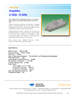 TMA-8-2005 Datasheet PDF Teledyne Technologies Incorporated