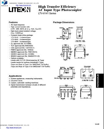 LTV-8141S-TA Datasheet PDF Shenzhen Tenand Technology Co., Ltd.