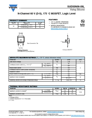 SUD50N06-09L Datasheet PDF Vishay Telefunken