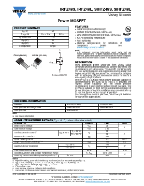 SIHFZ48S Datasheet PDF Vishay Telefunken