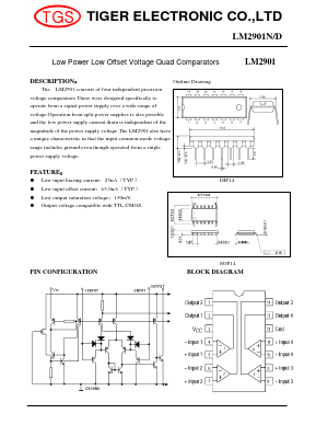 LM2901N Datasheet PDF Tiger Electronic