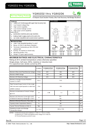 YG902D4 Datasheet PDF Thinki Semiconductor Co., Ltd.