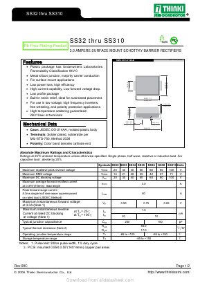 SS310 Datasheet PDF Thinki Semiconductor Co., Ltd.