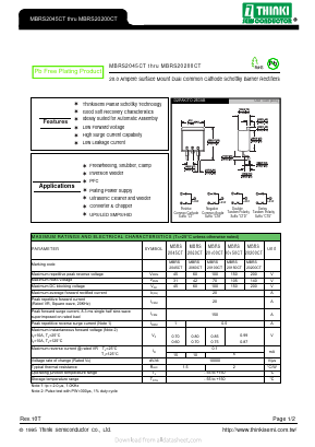 MBRS20150CT Datasheet PDF Thinki Semiconductor Co., Ltd.