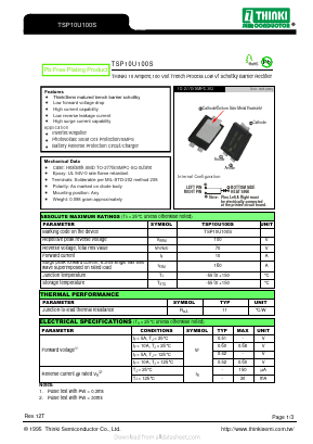 TSP10U100S Datasheet PDF Thinki Semiconductor Co., Ltd.