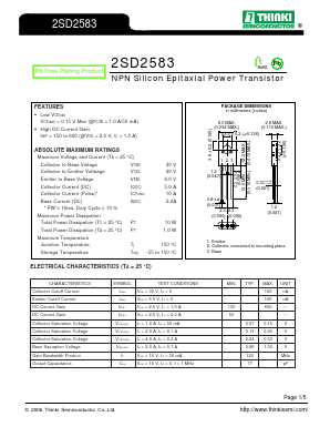2SD2583 Datasheet PDF Thinki Semiconductor Co., Ltd.