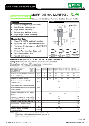 MURF1060D Datasheet PDF Thinki Semiconductor Co., Ltd.
