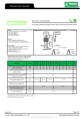 FES16AT Datasheet PDF Thinki Semiconductor Co., Ltd.
