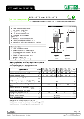 FES16GTR Datasheet PDF Thinki Semiconductor Co., Ltd.