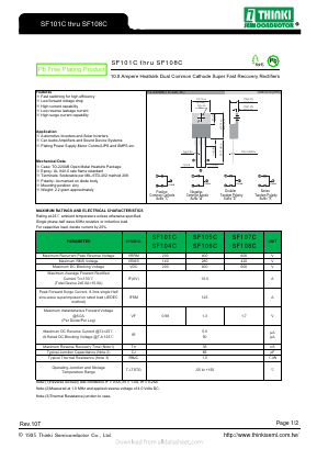 SF101C Datasheet PDF Thinki Semiconductor Co., Ltd.
