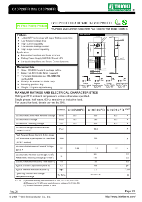 C10P40FR Datasheet PDF Thinki Semiconductor Co., Ltd.