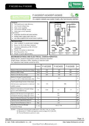 F16C60D Datasheet PDF Thinki Semiconductor Co., Ltd.