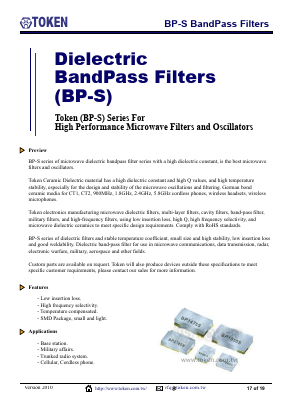 BP64R881S30A Datasheet PDF Token Electronics Industry Co., Ltd.