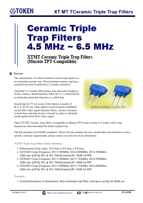 XT03MTP Datasheet PDF Token Electronics Industry Co., Ltd.