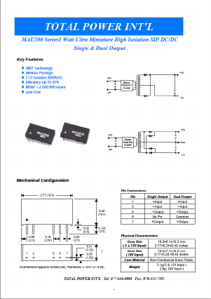 MAU216 Datasheet PDF Total Power International