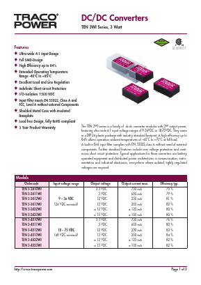 TEN3-2410WI Datasheet PDF TRACO Electronic AG