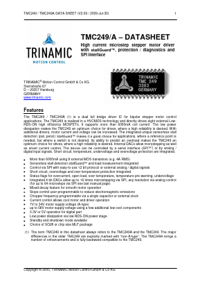TMC249-SA Datasheet PDF TRINAMIC Motion Control GmbH 