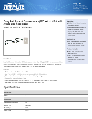 EZAVGAAX2 Datasheet PDF Tripp Lite. All Rights Reserved