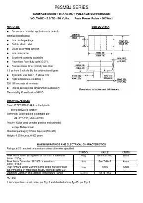 P6SMBJ43CA Datasheet PDF Transys Electronics Limited
