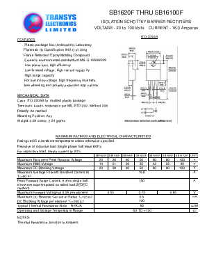 SB16100F Datasheet PDF Transys Electronics Limited