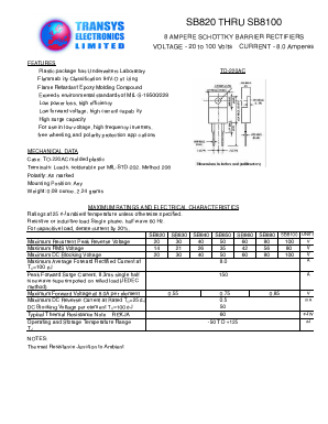 SB8100 Datasheet PDF Transys Electronics Limited
