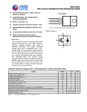 BULD125KC Datasheet PDF Transys Electronics Limited