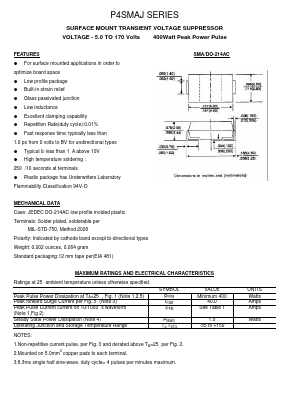 P4SMAJ11A Datasheet PDF Transys Electronics Limited