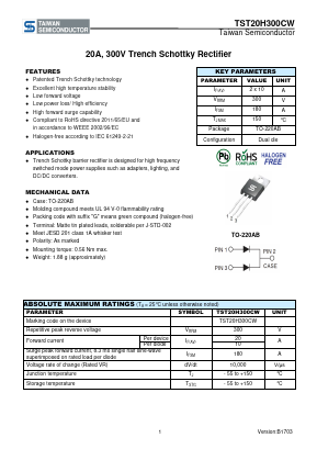 TST20H300CW Datasheet PDF TSC Corporation