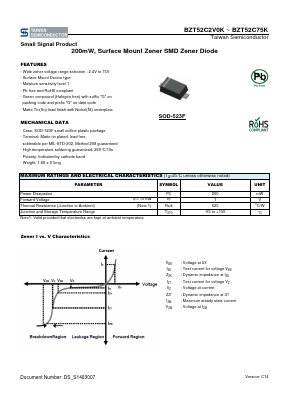 BZT52C56KRSG Datasheet PDF TSC Corporation