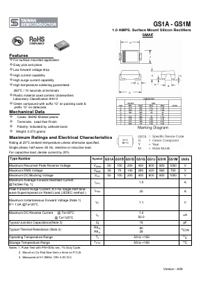 GS1A Datasheet PDF TSC Corporation