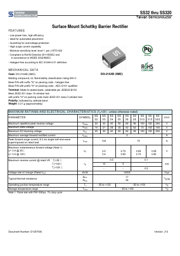 SS35 Datasheet PDF TSC Corporation