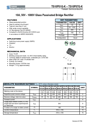 TS10P05G-KC7 Datasheet PDF TSC Corporation