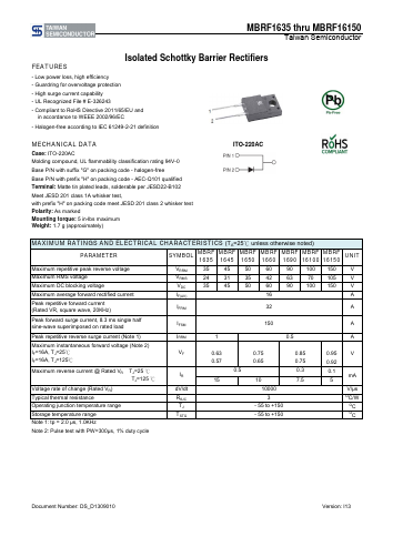 MBRF16150C0 Datasheet PDF TSC Corporation