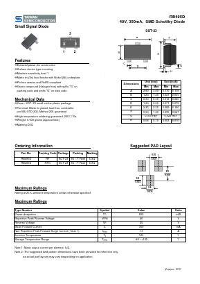 RB495D Datasheet PDF TSC Corporation