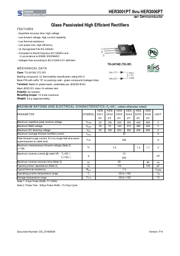 HER3001PTC0G Datasheet PDF TSC Corporation