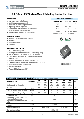SK82CHV6G Datasheet PDF TSC Corporation