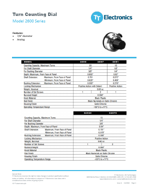 2600 Datasheet PDF TT Electronics.
