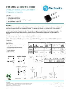 OPI7002 Datasheet PDF TT Electronics.