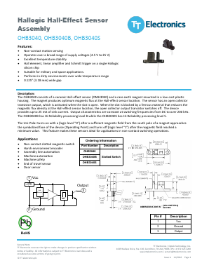 OHB3040S Datasheet PDF TT Electronics.
