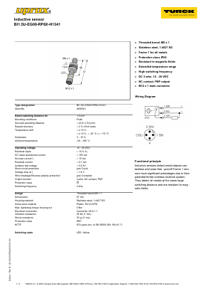 BI1.5U-EG08-RP6X-H1341 Datasheet PDF Turck, Inc.