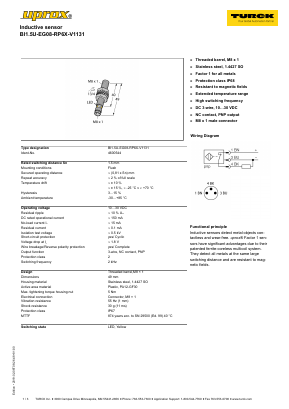 BI1.5U-EG08-RP6X-V1131 Datasheet PDF Turck, Inc.