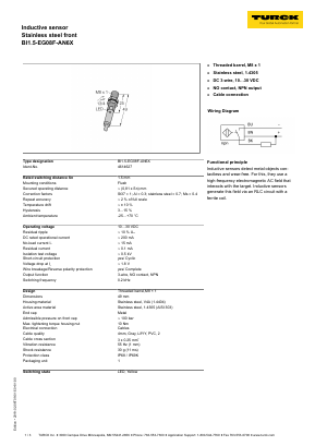 BI1.5-EG08F-AN6X Datasheet PDF Turck, Inc.