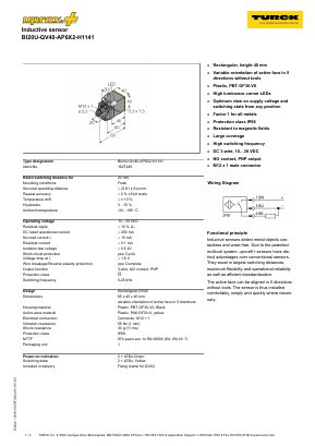 BI20U-QV40-AP6X2-H1141 Datasheet PDF Turck, Inc.