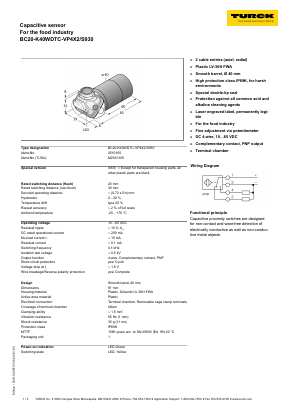 BC20-K40WDTC-VP4X2 Datasheet PDF Turck, Inc.